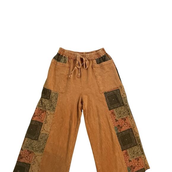 J. HER Boho Pants Womens M Wide Leg Patchwork Hippie Festival Gypsy Festival - Picture 3 of 8